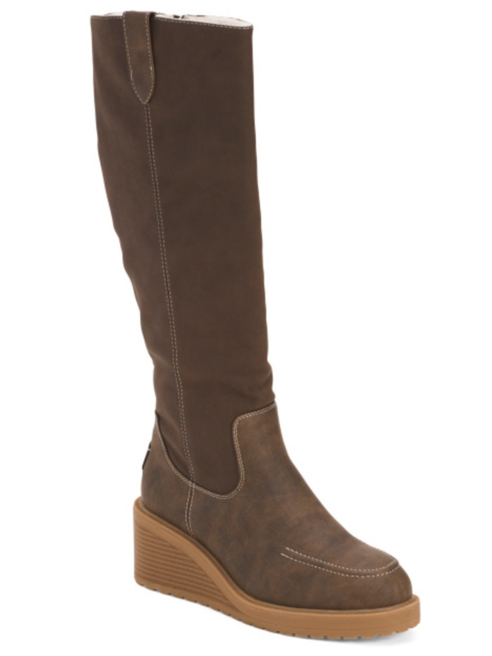 Muk Luks Women's Brown Knee-High Wedge Boots